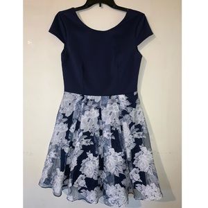 Navy floral homecoming dress